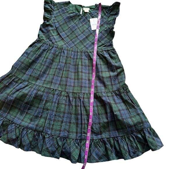 Crewcuts J. Crew Plaid Dress Girls 8 Blue Green Shimmer Holiday Christmas NWT - Picture 13 of 16